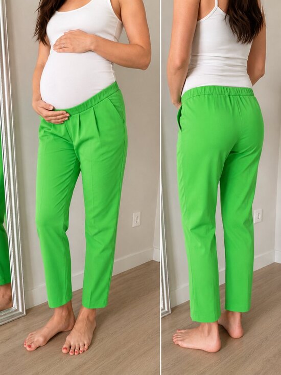ASOS Pants - ASOS Design Maternity Neon Green Tapered Pants Size US 6 EU 38 Pull On Pregnancy